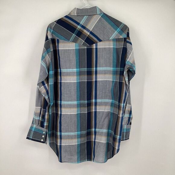Mens Outlaw Western Wear Pearl Snap large  long sleeved - Picture 4 of 6